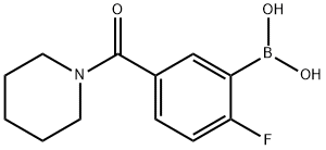 2-FLUORO-5-(PIPERIDINE-1-CARBONYL)BENZENEBORONIC ACID Struktur