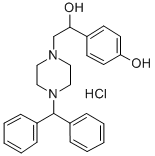 1-Piperazineethanol, 4-(diphenylmethyl)-alpha-(4-hydroxyphenyl)-, mono hydrochloride Struktur