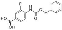 4-(BENZYLOXYCARBONYLAMINO)-3-FLUOROPHENYLBORONIC ACID 化学構造式