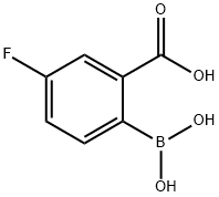 2-カルボキシ-4-フルオロフェニルボロン酸 化学構造式