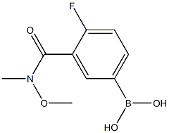4-FLUORO-3-(METHOXY(METHYL)CARBAMOYL)PHENYLBORONIC ACID 化学構造式