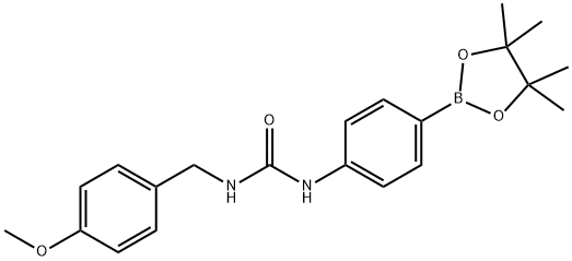 4-(3-(4-甲氧基苄基)脲)苯基硼酸频哪醇酯 结构式