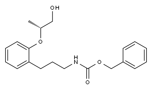 CarbaMic acid, N-[3-[2-[(1R)-2-hydroxy-1-Methylethoxy]phenyl]propyl]-, phenylMethyl ester Struktur
