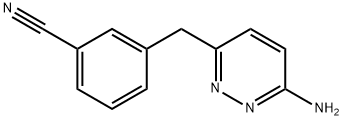 Benzonitrile, 3-[(6-amino-3-pyridazinyl)methyl]- Struktur