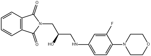 N-(3-酞酰亚胺基-2-(R)-羟基丙基)-3-氟-4-(吗啉基)苯胺,874340-08-6,结构式
