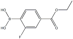2-フルオロ-4-エトキシカルボニルフェニルボロン酸 化学構造式