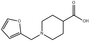 1-(2-フリルメチル)ピペリジン-4-カルボン酸 化学構造式