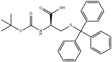 N-叔丁氧羰基-S-三苯甲基-D-半胱氨酸, 87494-13-1, 结构式
