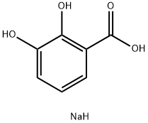 2,3-dihydroxybenzoic acid 化学構造式