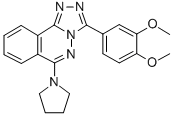3-(3,4-Dimethoxyphenyl)-6-(1-pyrrolidinyl)-1,2,4-triazolo(3,4-a)phthal azine Struktur