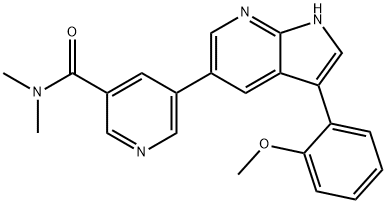 3-PyridinecarboxaMide, 5-[3-(2-Methoxyphenyl)-1H-pyrrolo[2,3-b]pyridin-5-yl]-N,N-diMethyl- Struktur
