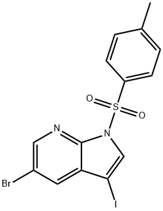 1H-Pyrrolo[2,3-b]pyridine, 5-bromo-3-iodo-1-[(4-methylphenyl)sulfonyl]- Struktur