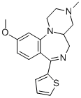 Pyrazino(1,2-a)(1,4)benzodiazepine, 1,2,3,4,4a,5-hexahydro-10-methoxy- 3-methyl-7-(2-thienyl)- Structure
