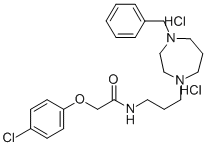 Acetamide, 2-(4-chlorophenoxy)-N-(3-(hexahydro-4-(phenylmethyl)-1H-1,4 -diazepin-1-yl)propyl)-,dihydrochloride Struktur