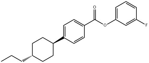 3-Fluorophenyl 4'-trans-propylcyclohexylbenzoate 化学構造式