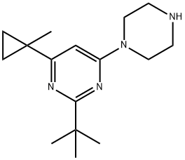 2-tert-butyl-4-(1-Methylcyclopropyl)-6-(piperazin-1-yl)pyriMidine Struktur