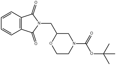 2-(((1,3- 二氧异吲哚-2-基)甲基)吗啉-4-羧酸叔丁酯 结构式