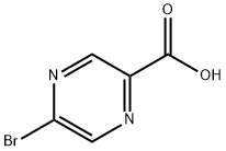 5-ブロモ-2-ピラジンカルボン酸 化学構造式