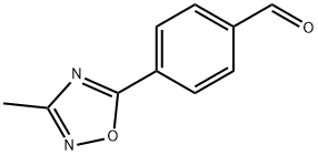 4-(3-メチル-1,2,4-オキサジアゾール-5-イル)ベンズアルデヒド 化学構造式