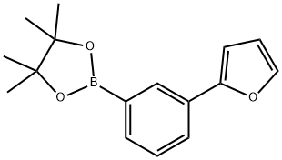 2-[3-(2-フリル)フェニル]-4,4,5,5-テトラメチル-1,3,2-ジオキサボロラン 化学構造式