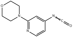 4-(4-イソシアナトピリド-2-イル)モルホリン 化学構造式