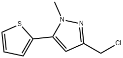 3-(クロロメチル)-1-メチル-5-チエン-2-イル-1H-ピラゾール 化学構造式