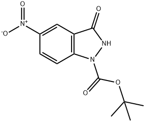 1H-Indazole-1-carboxylic acid, 2,3-dihydro-5-nitro-3-oxo-, 1,1-diMethylethyl ester Structure