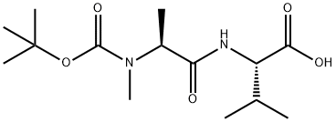 N-[(1,1-ジメチルエトキシ)カルボニル]-N-メチル-L-アラニル-L-バリン 化学構造式