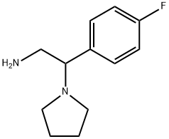2-(4-フルオロフェニル)-2-ピロリジン-1-イルエタンアミン 化学構造式