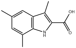 3,5,7-トリメチル-1H-インドール-2-カルボン酸 化学構造式