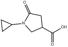 1-シクロプロピル-5-オキソピロリジン-3-カルボン酸 化学構造式