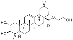 (2α,3β)-2,3-Dihydroxy-olean-12-en-28-oic acid 2-hydroxyethyl ester, Structure