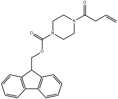 9H-FLUOREN-9-YLMETHYL 4-(3-BUTENOYL)TETRAHYDRO-1(2H)-PYRAZINECARBOXYLATE 化学構造式