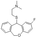 N,N-Dimethyl-2-((2-fluoro-6,11-dihydrodibenz(b,e)oxepin-11-yl)thio)eth anamine Struktur