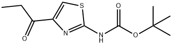 Carbamic  acid,  [4-(1-oxopropyl)-2-thiazolyl]-,  1,1-dimethylethyl  ester  (9CI) Struktur