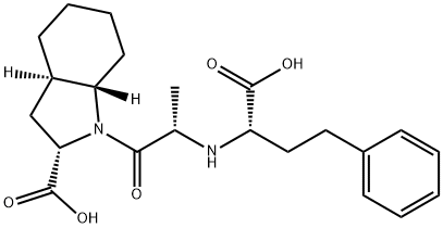 (2S,3aα,7aβ)-1-[N-[(S)-1-カルボキシ-3-フェニルプロピル]アラニル]オクタヒドロ-1H-インドール-2α-カルボン酸 化学構造式
