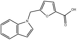 5-(1H-インドール-1-イルメチル)-2-フロ酸 化学構造式