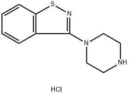 3-(1-哌嗪基)-1,2-苯并异噻唑盐酸盐, 87691-88-1, 结构式