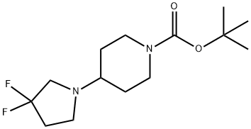 4-(3,3-二氟吡咯烷-1-基)哌啶-1-羧酸叔丁酯,877125-71-8,结构式