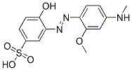 4-hydroxy-3-[[2-methoxy-4-(N-methylamino)phenyl]azo]benzenesulphonic acid Struktur