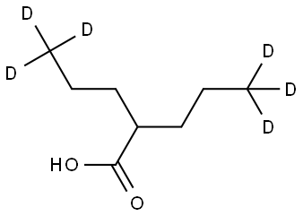 2-(プロピル-3,3,3-D3)ペンタン酸-5,5,5-D3 化学構造式