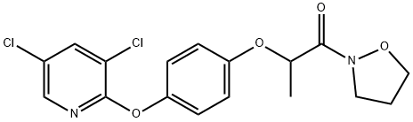 2-[2-[4-[(3,5-ジクロロ-2-ピリジル)オキシ]フェノキシ]-1-オキソプロピル]イソオキサゾリジン 化学構造式