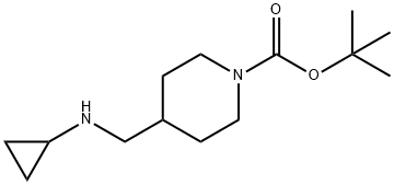 tert-butyl 4-((cyclopropylamino)methyl)piperidine-1-carboxylate Struktur