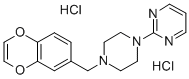 Piperazine, 1-(1,4-benzodioxin-6-ylmethyl)-4-(2-pyrimidinyl)-, dihydro chloride Structure