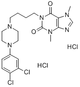 1-(4-(4-(3,4-Dichlorophenyl)-piperazinyl)butyl)theobromine dihydrochlo ride Structure