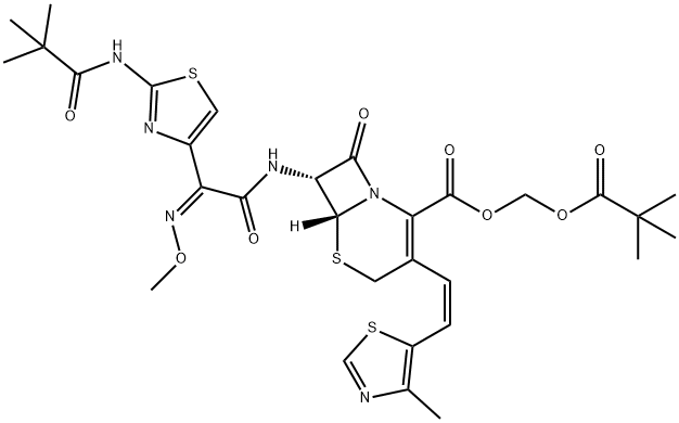 头孢托仑新戊酯, 878002-84-7, 结构式