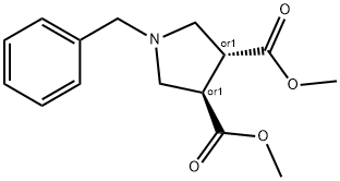 trans-Dimethyl 1-benzyl-3,4-pyrrolidinedicarboxylate Struktur