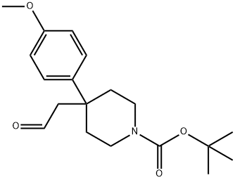 1-Piperidinecarboxylic acid, 4-(4-Methoxyphenyl)-4-(2-oxoethyl)-,1,1-diMethylethyl ester Structure