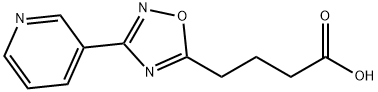 4-(3-ピリジン-3-イル-1,2,4-オキサジアゾール-5-イル)ブタン酸 化学構造式