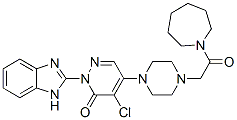1H-Azepine,  1-[[4-[1-(1H-benzimidazol-2-yl)-5-chloro-1,6-dihydro-6-oxo-4-pyridazinyl]-1-piperazinyl]acetyl]hexahydro-  (9CI) Structure